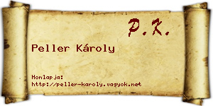 Peller Károly névjegykártya